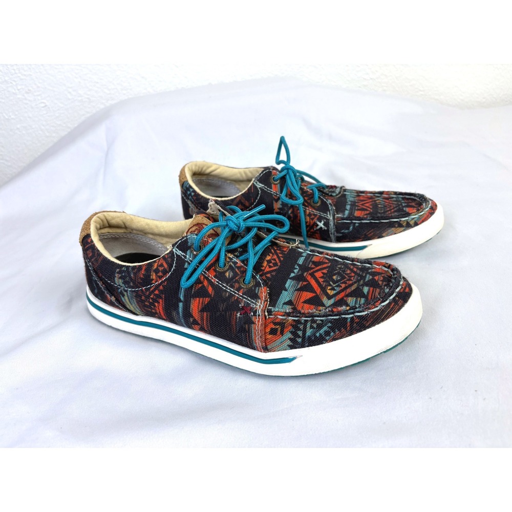 Twisted X Hooey Loper Midnight Southwestern Lace Up Shoes Women Size 7 Country